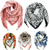 Vintage Style Satin Ladies Square Scarf Simple Soft Magnetic Buckle Scarf Elegant Neck Protection Wraps Neck Warmer for Women 1