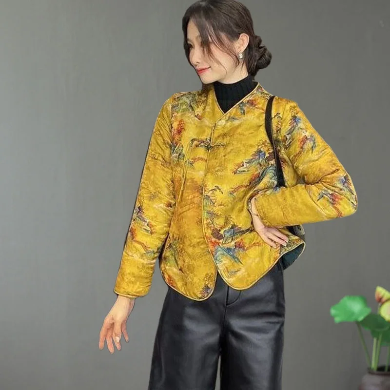 Chinese New Year Clothes For Women New Winter Tang Suit Jacket Hanfu Long Sleeve Chinese Style Women Warm Coats 13042