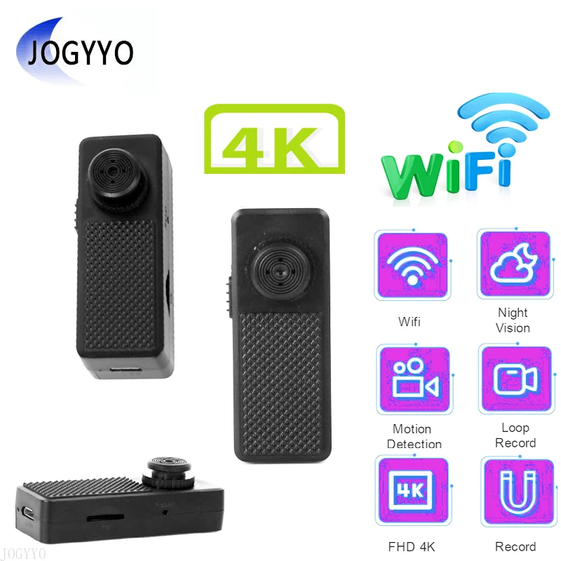 Миниатюрная ip-камера с разрешением FULL HD 4K Wi-Fi кнопкой P2P видеорегистратор
