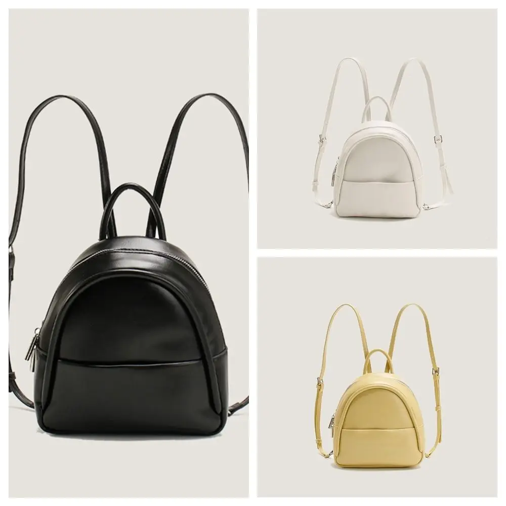 Simple Cute Small Backpack Pu Leather Travel Backpack Pu Shoulder Bag Large Capacity School Bag Outdoor