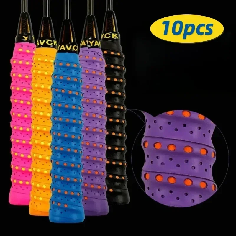 Anti-slip Sweatband Badminton Grip Tennis Overgrip Sport Tape Windings Over for Fishing Rod Racket Volleyball Net 10 Pcs/set racket grips