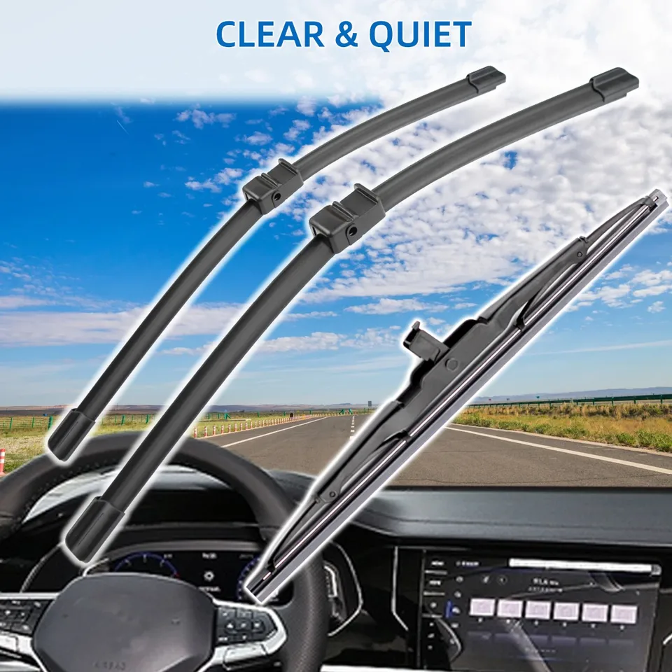 Set Di 3 Tergicristalli Per Ford Focus C-Max MK1 / C-Max MPV (2003-2010) - Anteriori 26+19 E Posteriore 11 Pollici - Gomma Naturale