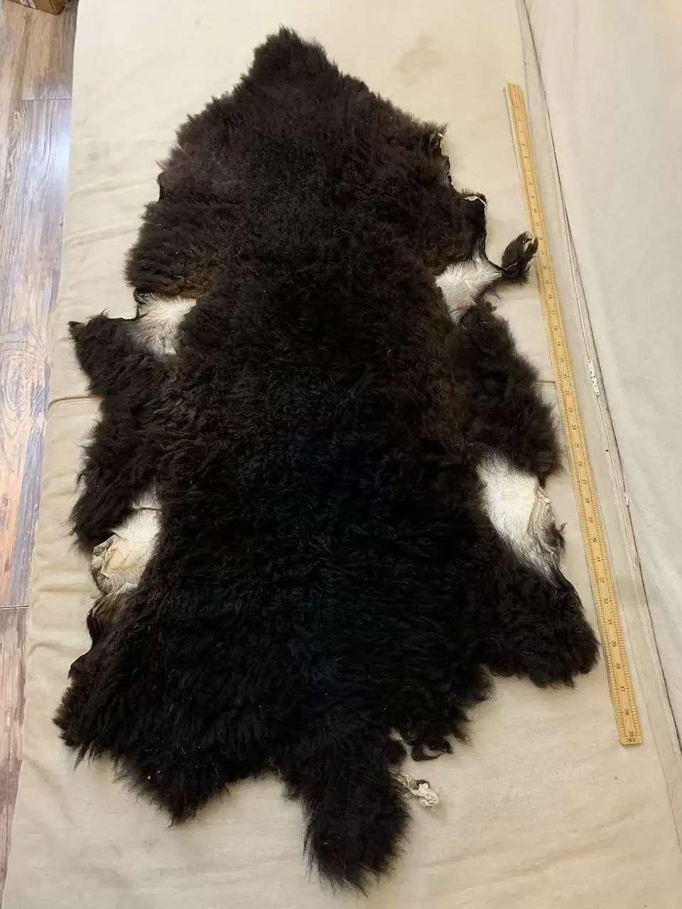 독특한 천연 가죽, 흑백 양가죽, 빈티지 홈 데코레이션, 소파 스툴 쿠션, 코트 소재, 리얼 퍼