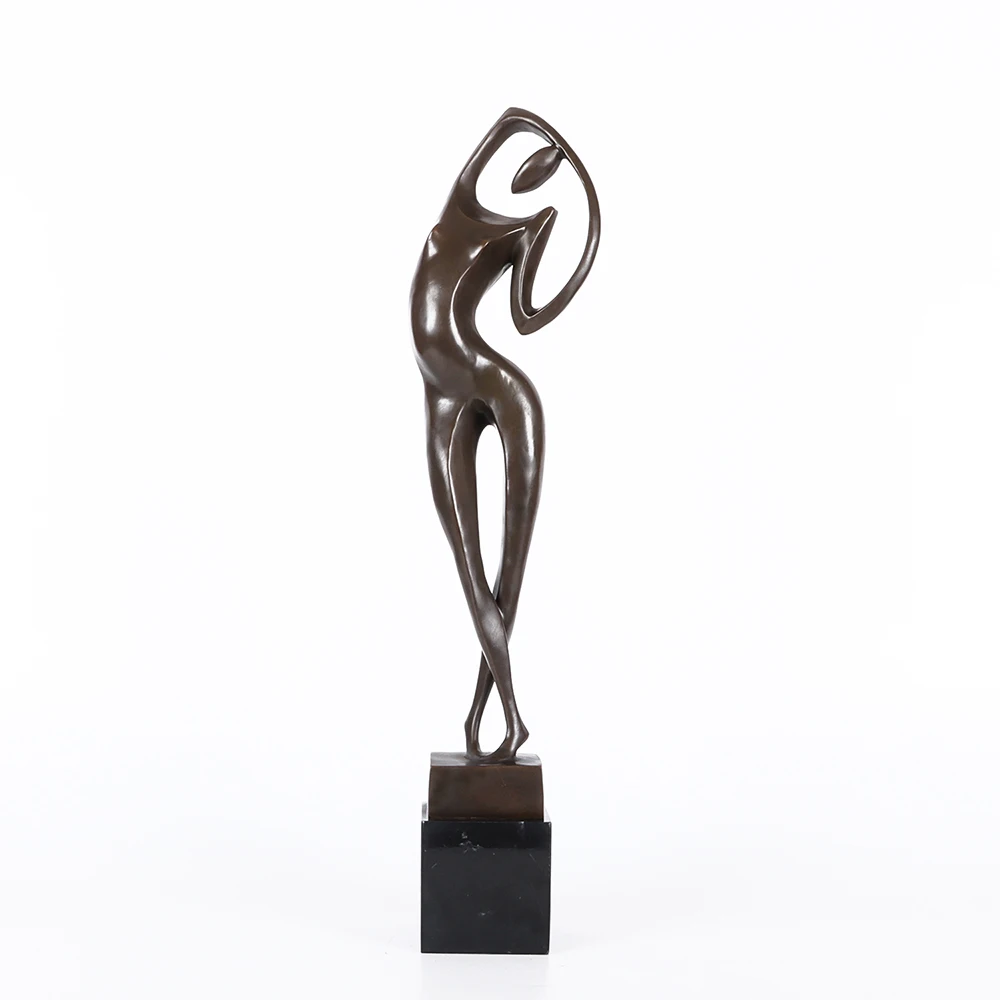 

53CM Large Abstract Flexible Female Dancer Figurine Statue Modern Art Woman Girl Dancing Sculpture