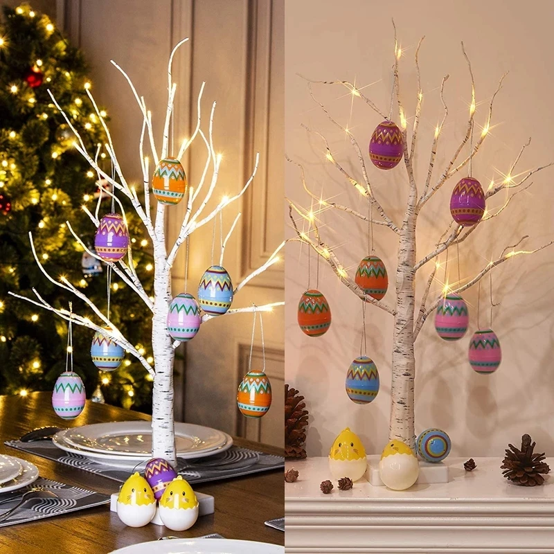 62cm Birch Tree Led Light Easter Decorations For Home Easter Egg