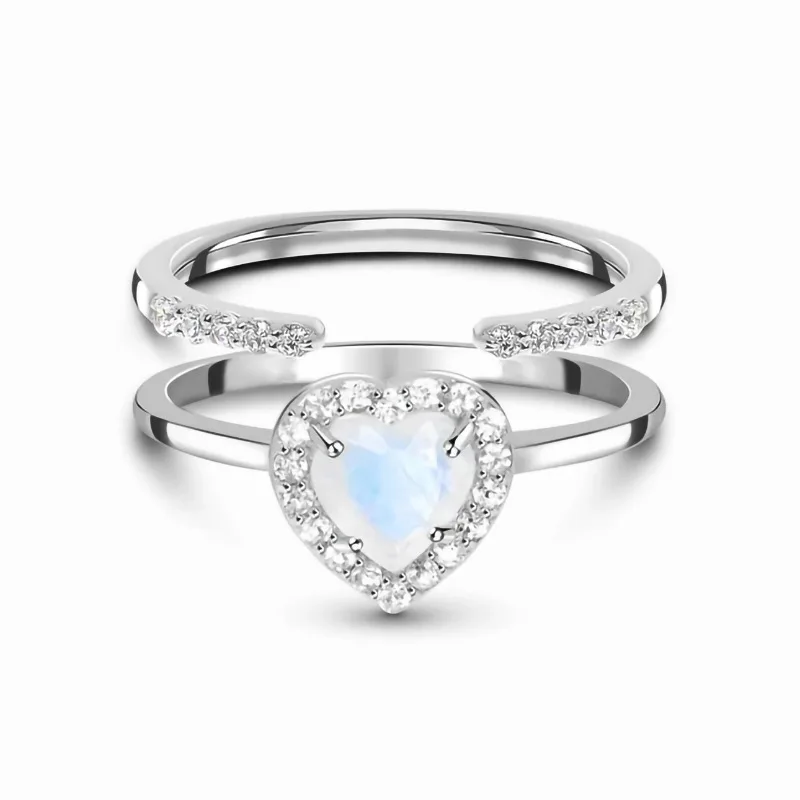 

Женское кольцо из серебра s925 пробы, Двухслойное