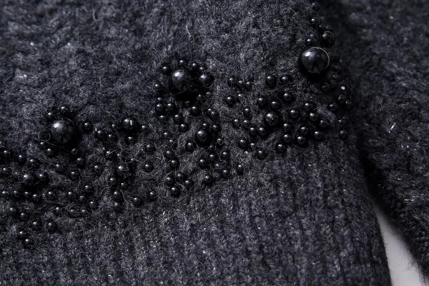 Damemode afslappet strik imiteret perlepynt trøje Kvinde Chic Elegant Langærmet Slank sweater Toppe Mujer_voghion.com