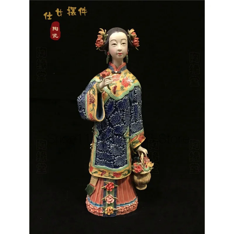 

Ceramic crafts figures Chinese style ladies birthday lovely living room home simple creative decorations