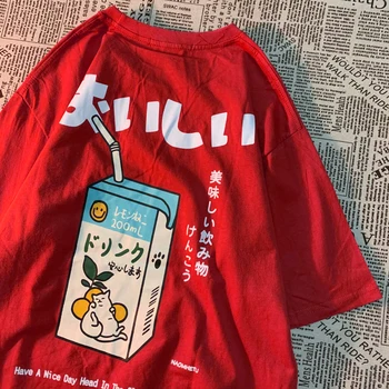 Cute Japanese Cat Print Plus Size T-shirt Women Summer Short Sleeve Loose Casual Tee Shirt Streetwear Cotton Harajuku Clothing 1