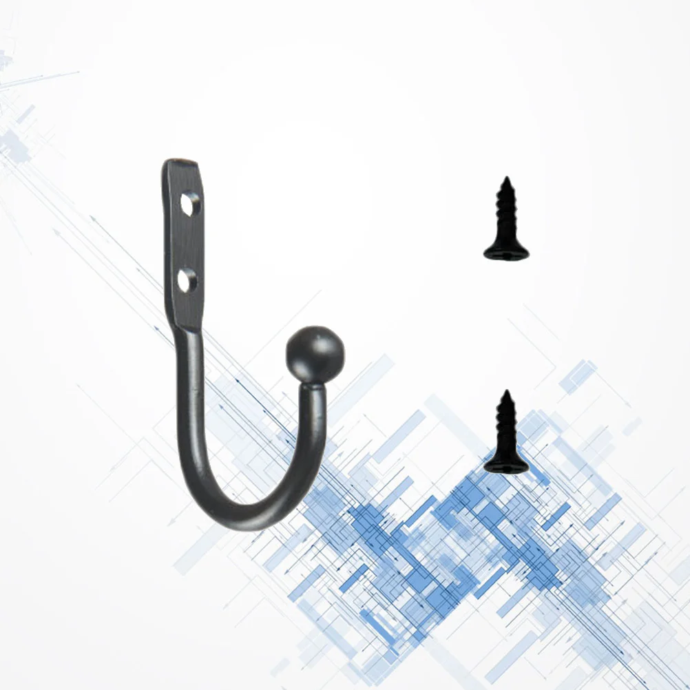 

OUNONA Mini Hook Single Small Size Wall Hooks Decorative Door Hanger Metal Alloy Wall Hangers Black Hooks