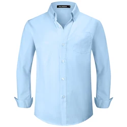 Boys Light Blue Oxford Button - Down Dress Shirt for Special Occasions (1)