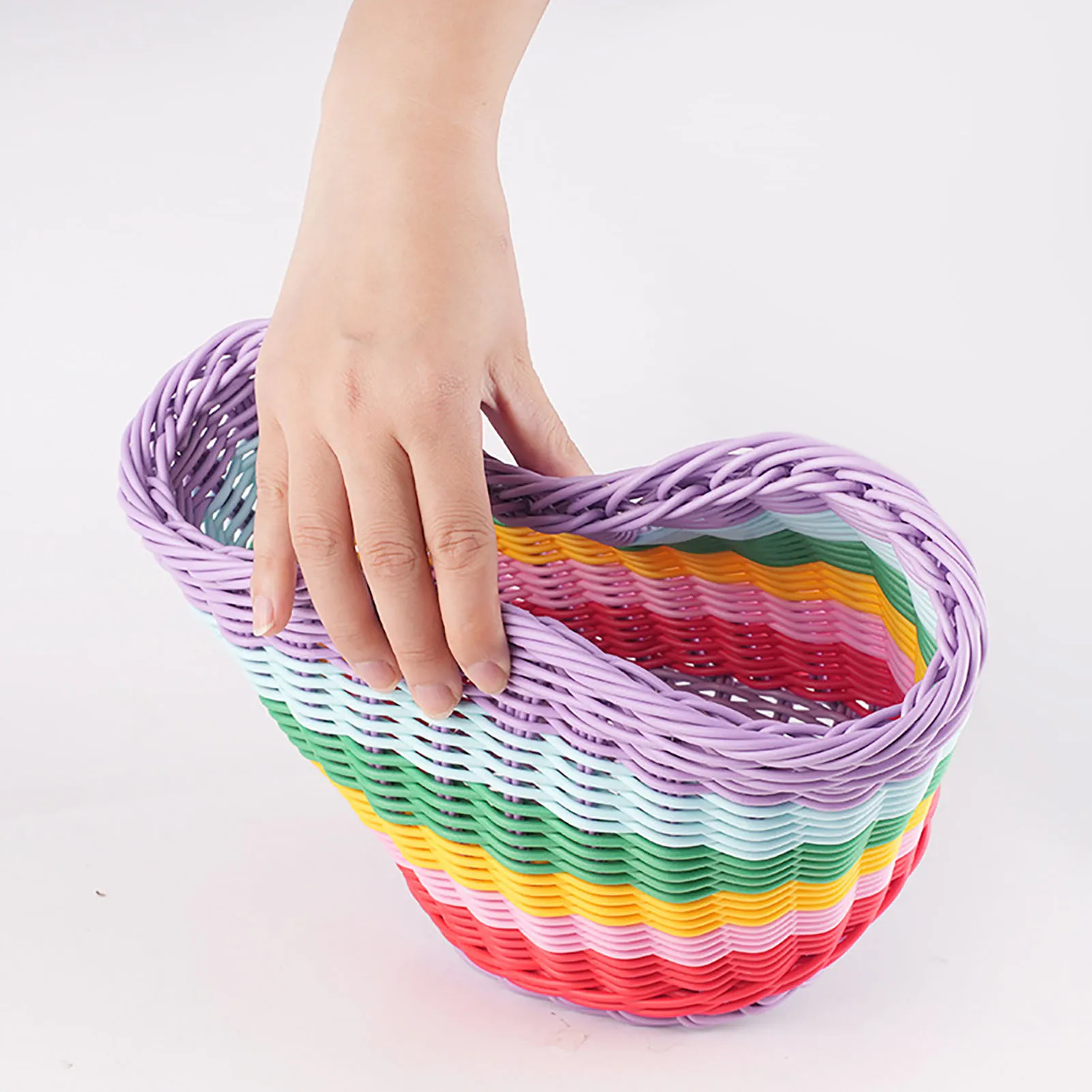Kid Front Handlebar Bike Basket Vintage Rainbow Color Front Bicycle Basket Suitable For Most Type of Bikes