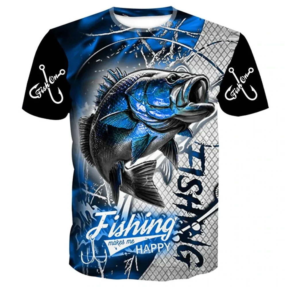 Chemise Homme Rétro Motif Poissons - Taille L Manches Courtes - Microfibre été 2025 - Neuve