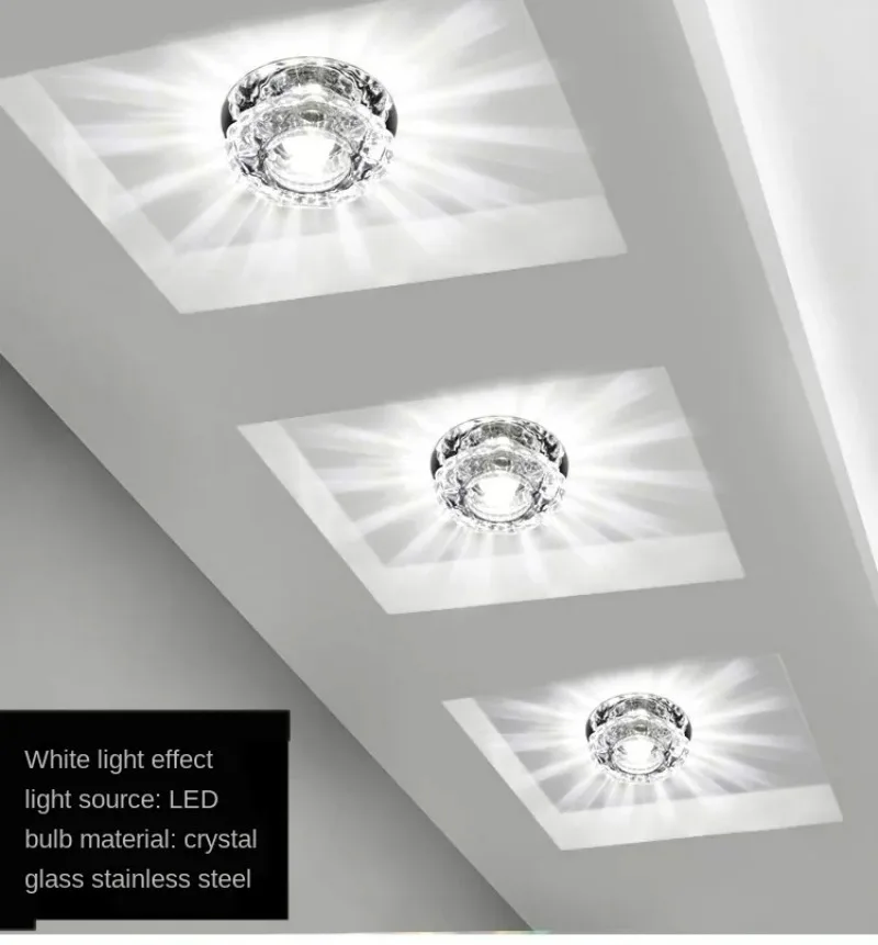 Crystal Spotlight LED Ceiling Light Embedded Living Room Downlight Ceiling Aisle Light Corridor Light 5