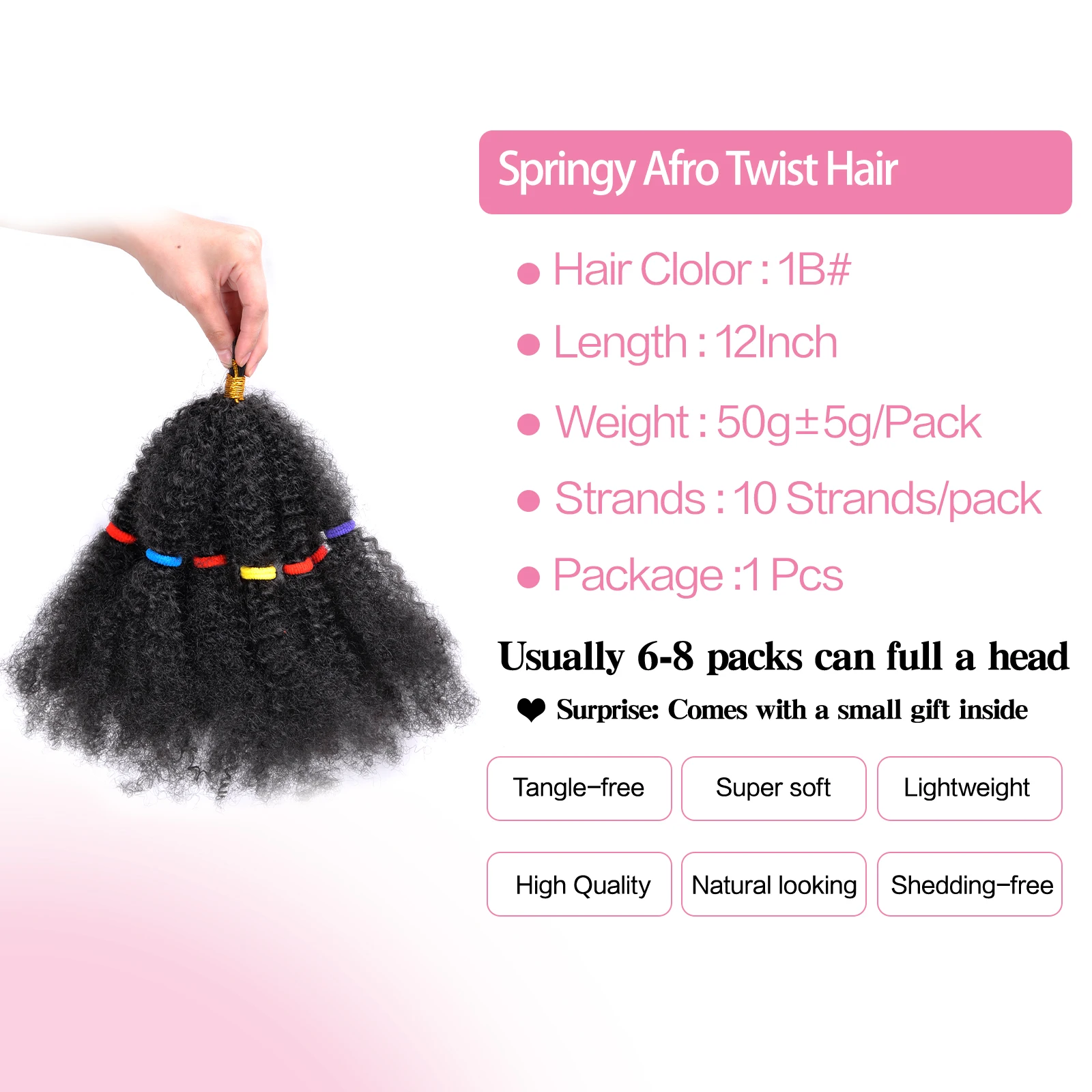 Afro Kinky Hair Pre Stretched Afro Kinky Twist Hair Braiding Hair Kinky Twist Crochet Braids Synthetic Hair Extensions For Women 3