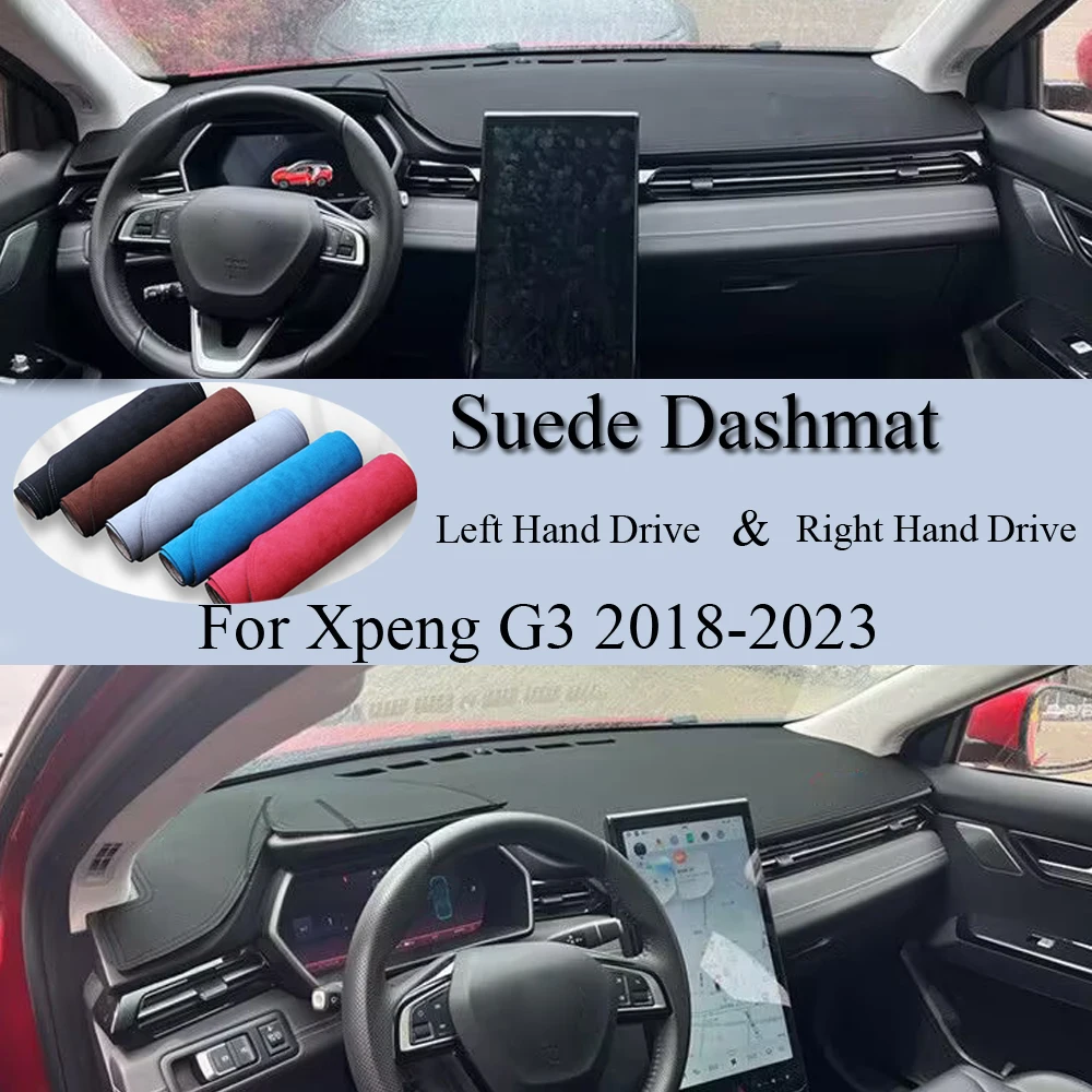 

Для Xpeng G3 2018 2019 2020-2023 замшевый кожаный коврик для приборной панели, нескользящий коврик для приборной панели, коврик для защиты приборной панели, ковер с защитой от УФ-лучей, аксессуары