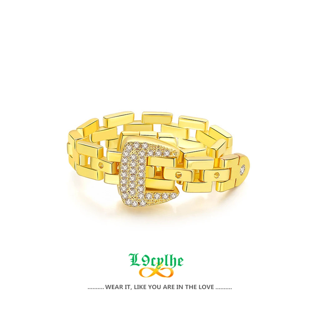 Odpinany Metalowy Miękki Łańcuszek Na Palec Pasek Z Pierścieniem Cyrkonowy Pierścionek Damski Męski Vintagejewelry Hip Hop Złoty Srebrny Kolor Anillos