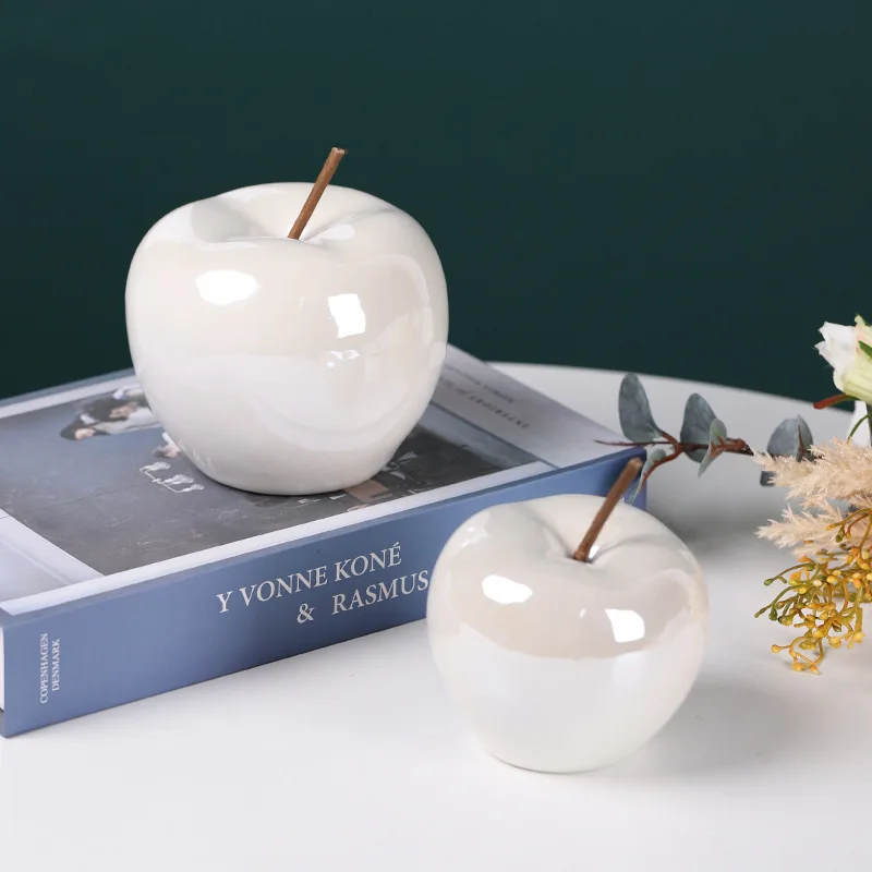 

Home Bedroom Kitchen Home Porcelain Pearl Glaze Apple Ornaments