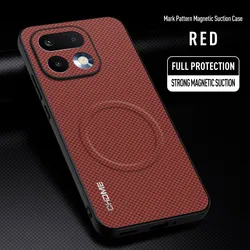 Luxurious Plaid PU Leather Magnetic Case - Shockproof and Skin - Friendly Cover for Realme 16 Pro+ (Red)
