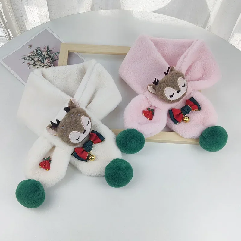 Christmas Children's Scarf Winter Child Neck Warmer Baby Kids Winter Accessories Cartoon Scarf For Girls Child Neck Gaiter
