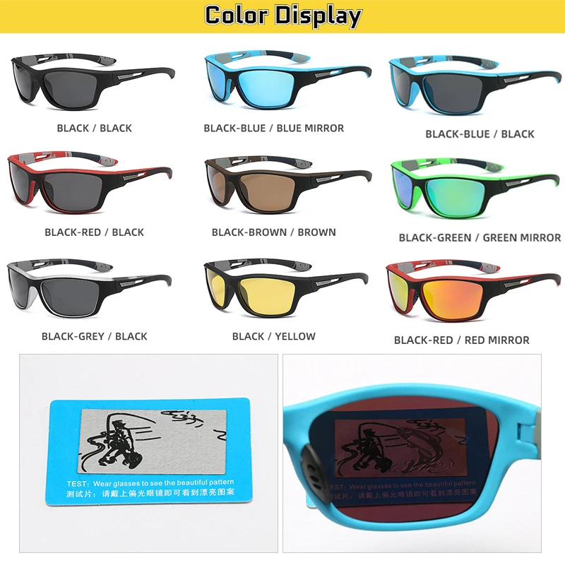 Polarized Sunglasses Men Night Vision Glasses Driver Anti-Glare Sun Glasses Male Outdoor Sport Cycling Color Mirror Shade Goggle