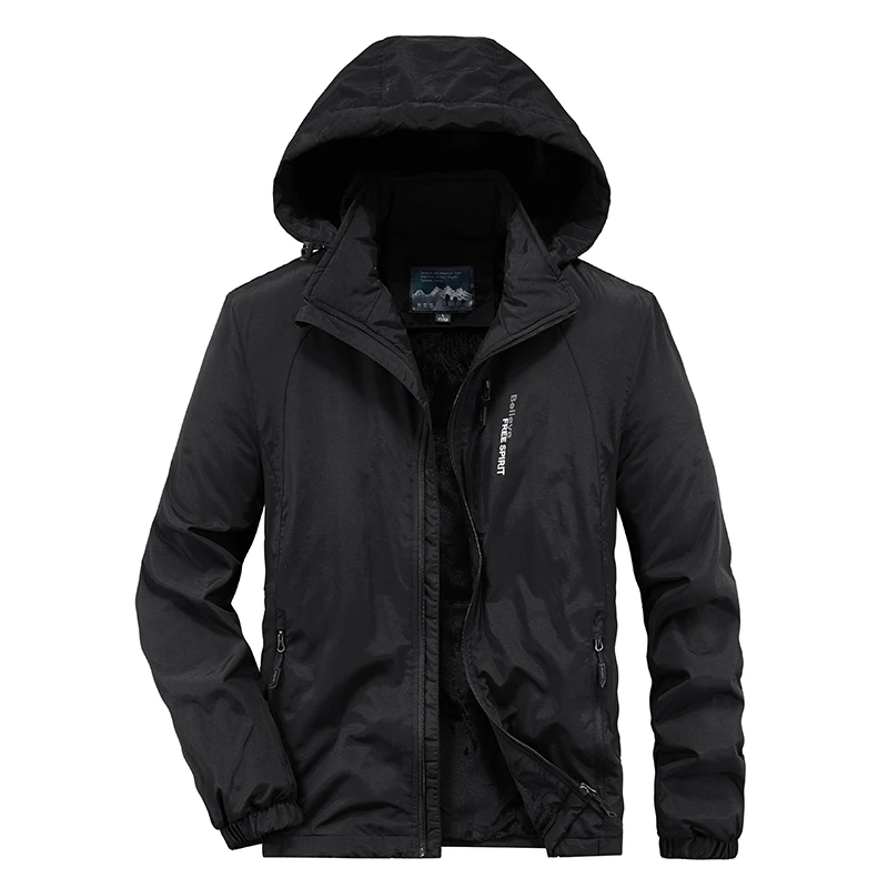 Winter Jacket Men Thicken Fleece Jackets Male Streetwear Windbreaker Parkas Coat Detachable Hoodies Cotton-padded Man Clothing