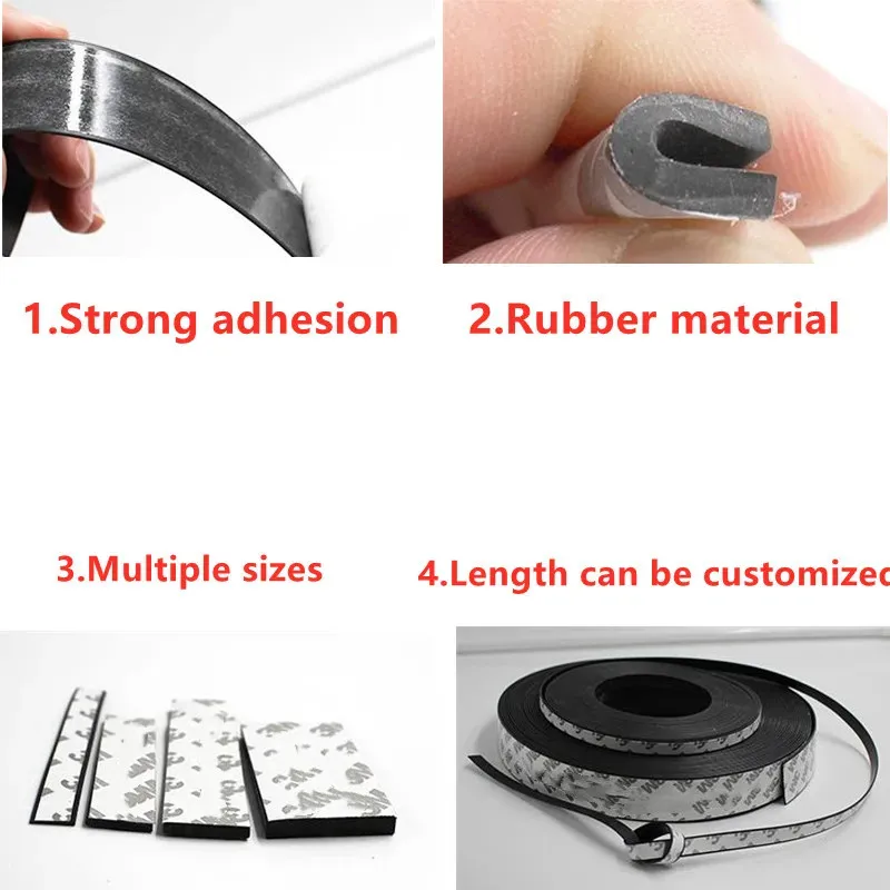 Silicone Rubber Seal Gasket Strip Anti-skid Shock Absorption Self Adhesive 1PCS Length 50cm Thicknes 1/2/3mm door seal strip,sealing strip tape,window seal strip,sealing tape,sealing strip,rubber seal strip,rubber door weatherstripping,door weatherstripping,silicone seal strip,rubber gasket panel