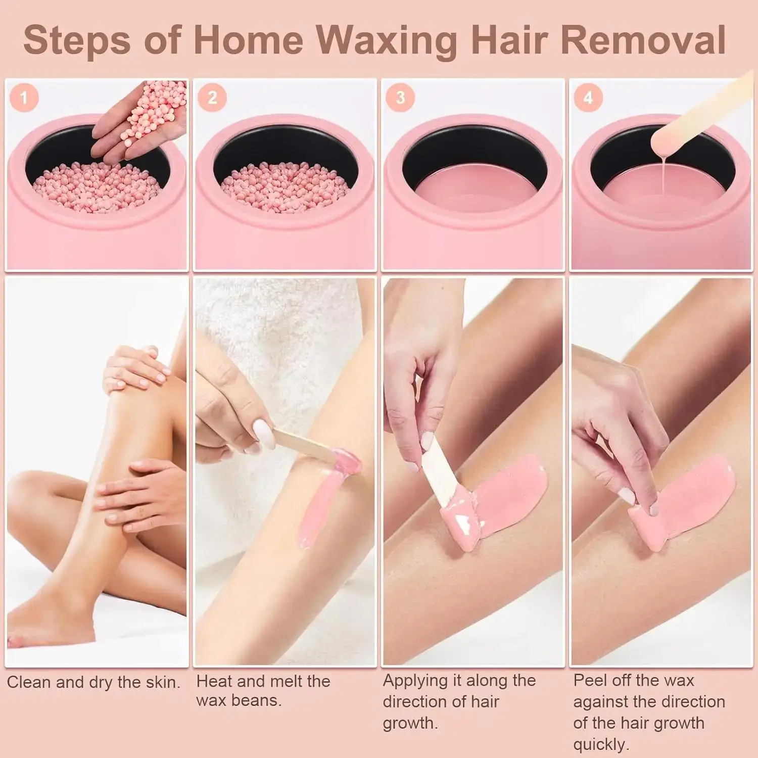Hard Wax Beads 200g Hair Removal 10 Sticks Brazilian Waxing for Bikini Face Legs Armpit Eyebrow Chest Legs Armpit for Women Men