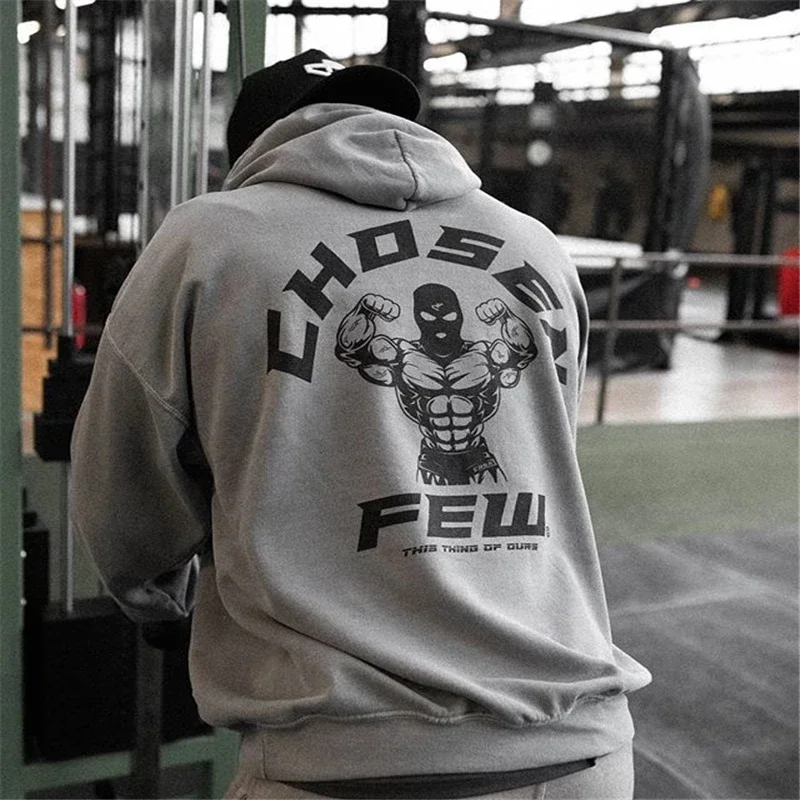 Men's popular cotton hooded sweatshirt high kangaroo pocket jacket gym fitness casual fashionable top winter brand clothing - Image 3