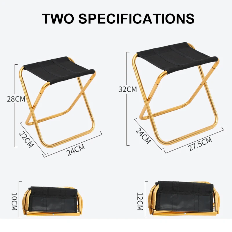 2022 New Fishing Stool Outdoor Aluminium Alloy Portable Folding Chair MIni  Furniture Retractable Camp Chair 32cm