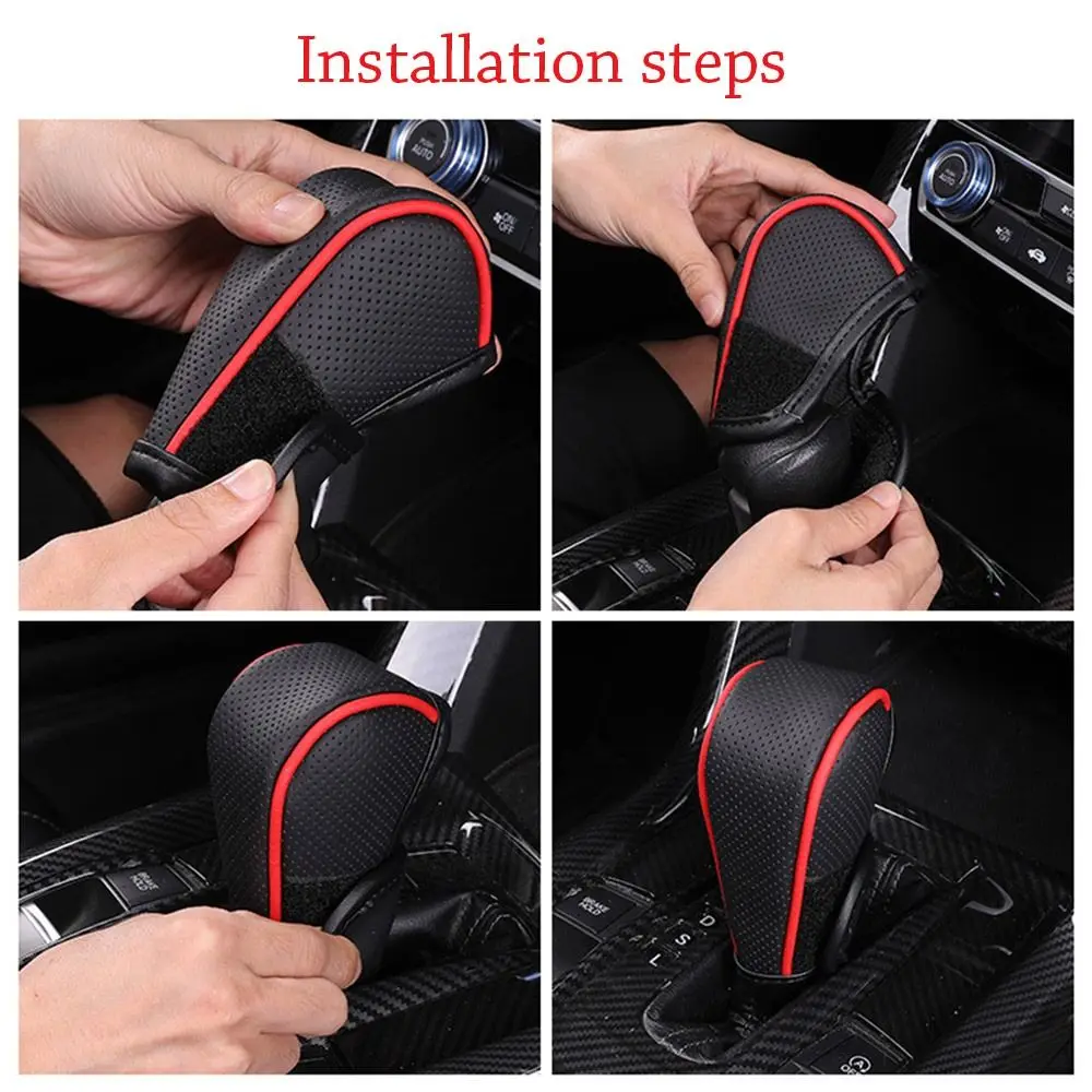Car Shift Handle Cover Fashion Handle Cover Grip Non-Slip Protective Covers Shift Knob Cover Interior Accessories
