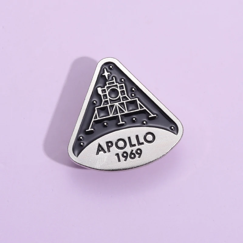 Weltraumprogramm, Astronauten, Emaille-Anstecknadeln, Apollo 11, Mondmodul 1969, Broschen, Rucksack, Anstecknadel, Schmuck für wissenschaftliche Forschung – Detail 3