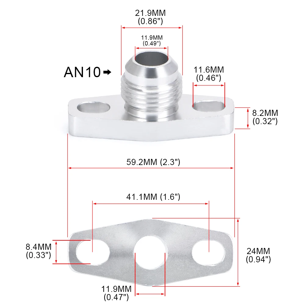 Turbocharger Parts Turbo Oil Return/Drain Flange Adapter AN10 FOR TURBO GT28 GT30 GT35 T25 LZ-OFG34