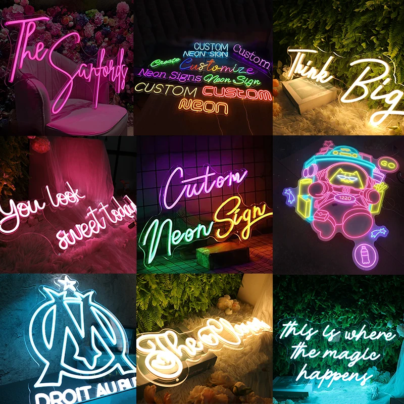 

Custom Neon Signs for Party Decorations Bars Shop Bedroom Wedding Birthday Christmas Decor Business Logo Sign 110V-220V
