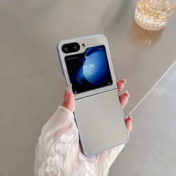 Luxury Mirror Surface Colorful Frame Protective Phone Cover - Galaxy Z Flip5 (Blue)
