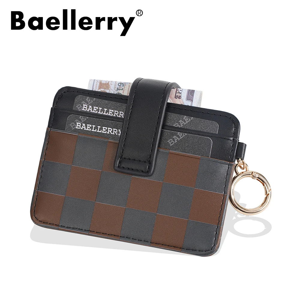 Baellerry Patterned Card Holder for Men, Multi Card Wallet with Id Window & Coin Pocket, Stylish Geometric RFID Blocking Metal M