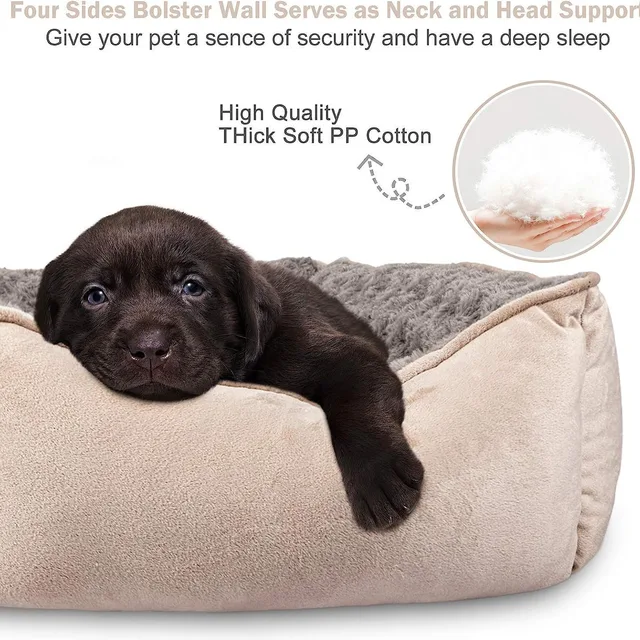 Sd5949cf7f3894d4ea532eab6cf2d640ef.jpg Large Dog Bed Square Plush Cat Nest Kennel All Season Washable Dog Sofa Waterproof Mattress Cat Bed for Medium Dogs Accessories