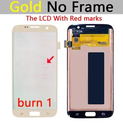 AMOLED 5.5'' Display with Burn - Shadow LCD and Frame - Touch Screen Digitizer Assembly (Gold No burn 1)