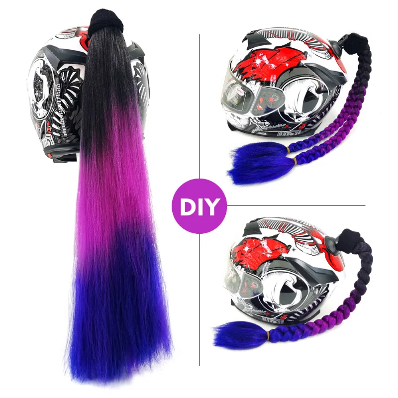 

Helmet Braid Dirty Braid Motorcycle Motorcycle Motorcycle Helmet Decoration Net Red Colored Wig Ponytail Motociclista Accesorios