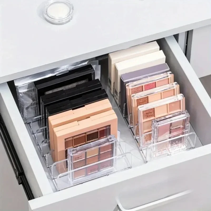 7-Slot Transparent Plastic Cosmetic Organizer Multi-Functional Makeup Holder for Home Office Bathroom Dressing Table Sorting 6