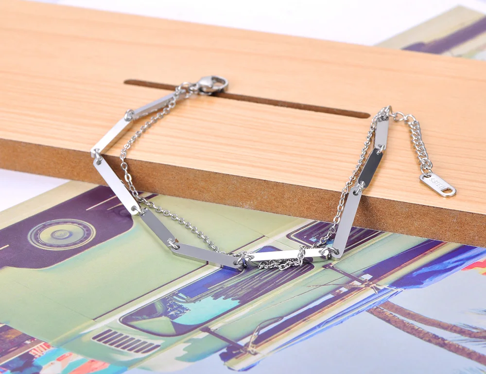 JeeMango Trendige doppellagige Charm-Armbänder aus 316L-Edelstahl für Damen, Bohemia Party-Ketten- und Gliederarmband, Armband JB21052 – Detail 6