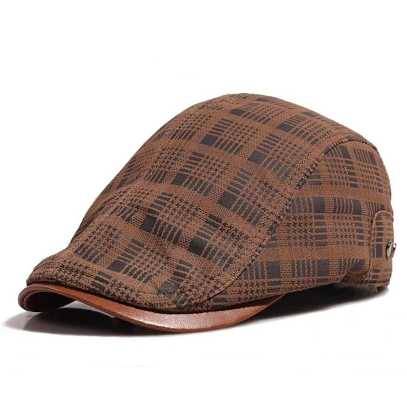 Men's leather hat winter Berets male warm Ear protection cap leather main image 0