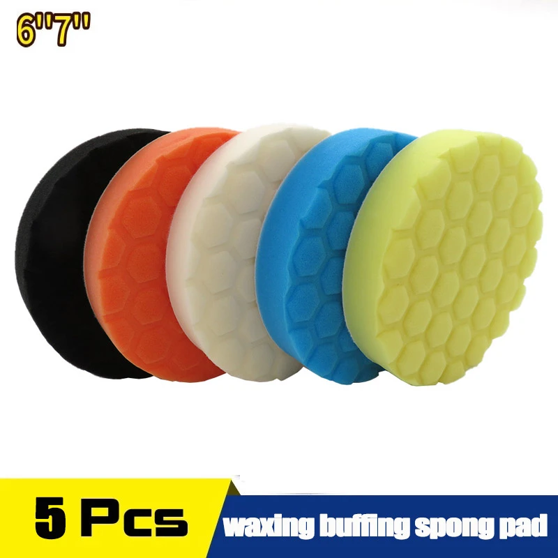 5Pcs 6/7 Inch Polishing Rubbing Ruber Scouring Pad Waxing Buffing