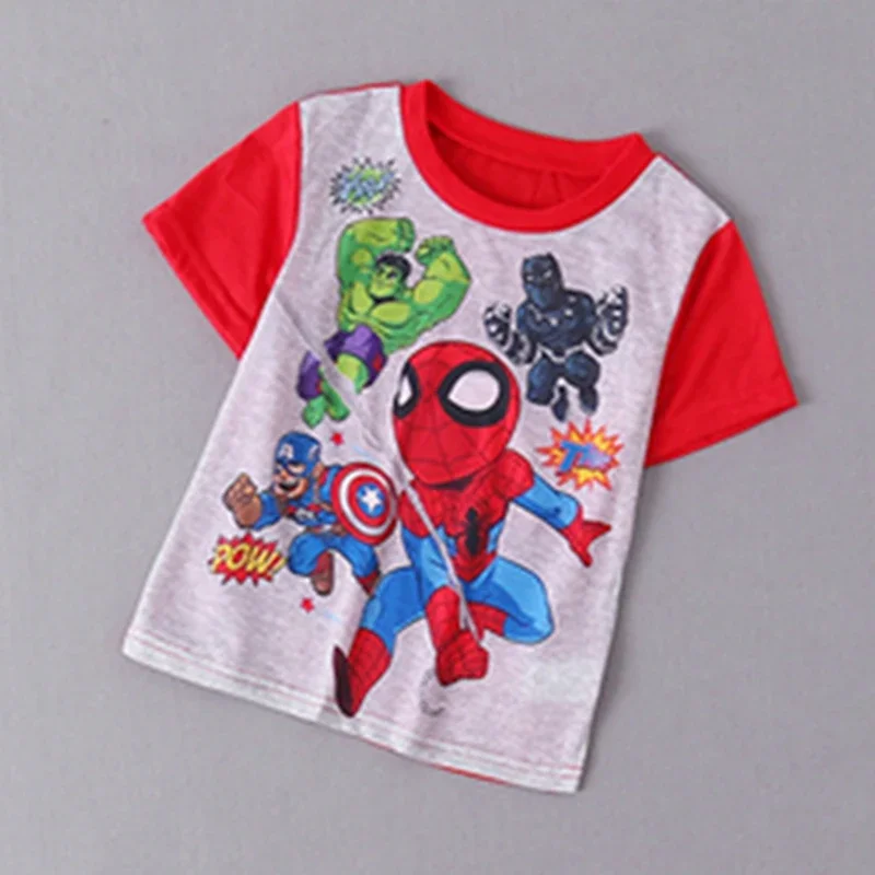 Children Short Sleeve T-Shirt Cartoon Spiderman Captain America Baby Boys Girls Tshirt Kids Summer Clothes Casual Tees Tops