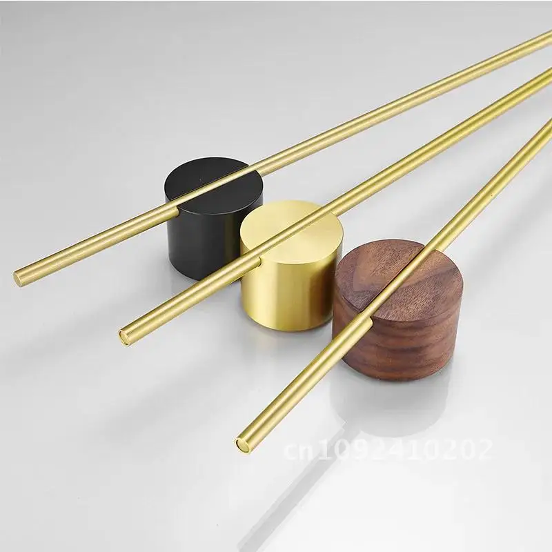 European Brushed Gold Wood Towel Rack Bathroom Black Wall Holder Accessories Movable Bath Hanger Paper Mounted Shoes Toilet Bar