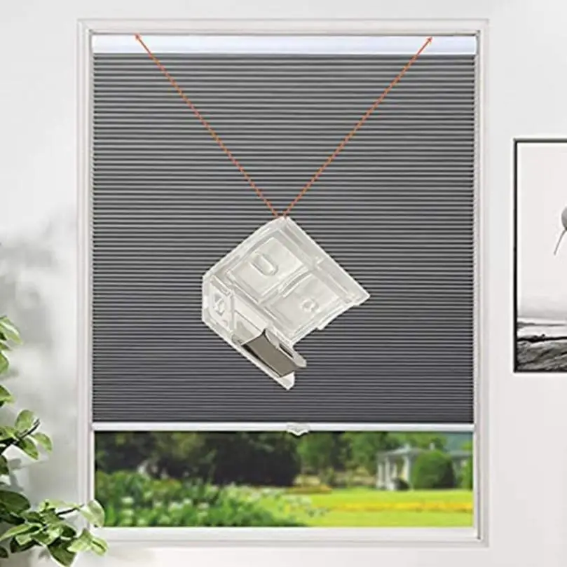25mm PVC Transparent Concealed Mounting Bracket for Cordless Honeycomb / Pleated Curtains with Metal Clips
