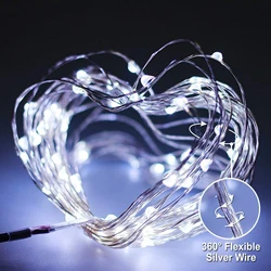 USB - Powered LED Copper Fairy Lights for Holiday and Event Decoration (White)