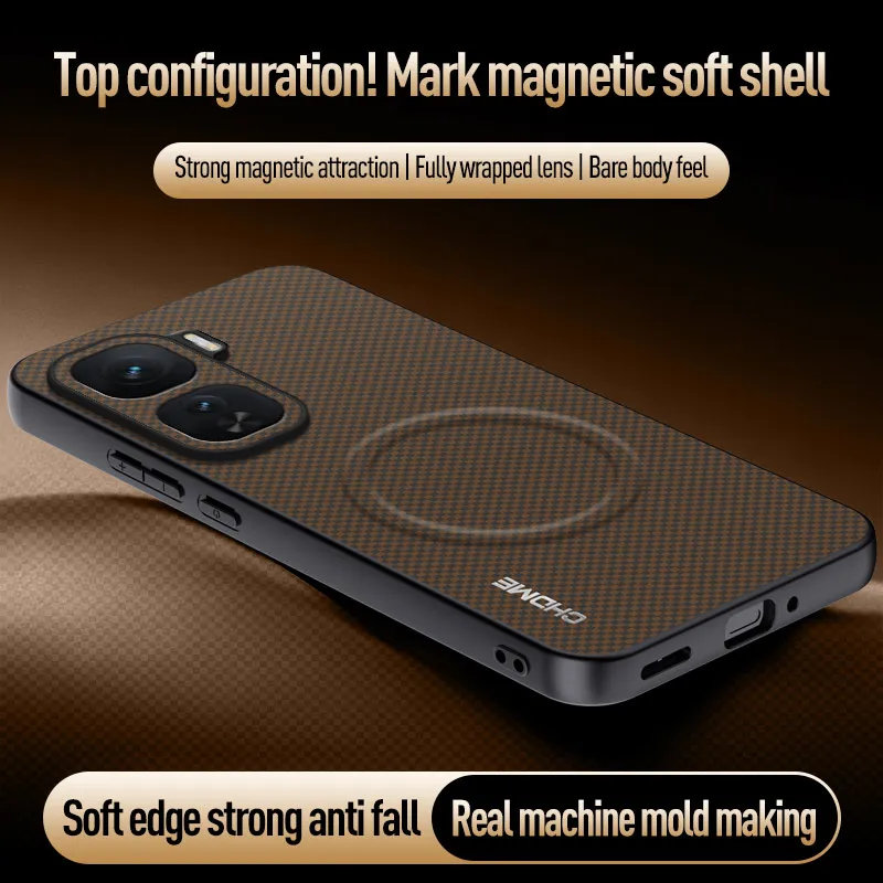 Magnetic Matte Leather Shockproof Case - Skin-Friendly Tough Cover