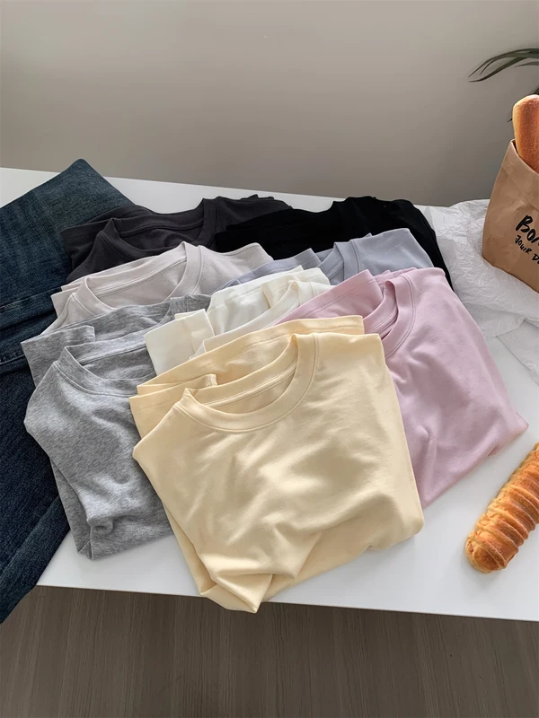 Silk Short Sleeve Women's Summer Round Neck Wool Outerwear T-shirt Slim Fit Base Shirt