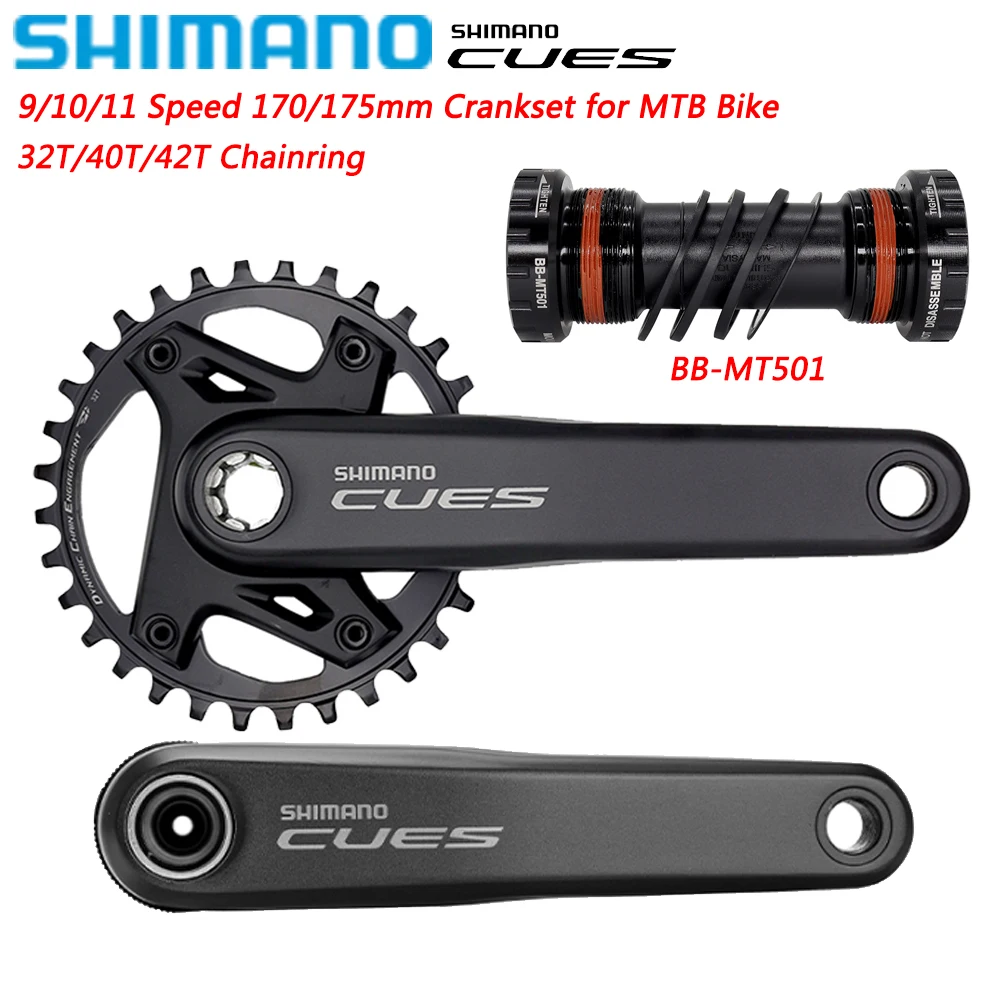 

SHIMANO CUES 9/10/11 Speed Crankset for MTB Bike FC-U6000-1 32/40/42T Chainring 170/175mm Crank BB-MT501 Bottom Bicycle Parts